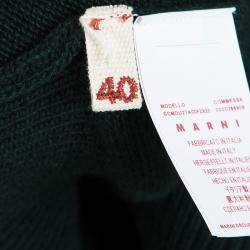 Pre Owned Marni Green Wool Long Sleeve High Low Sweater S