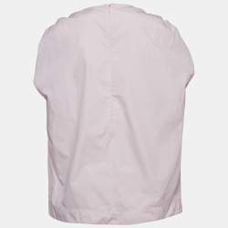 Pre Owned Marni Powder Pink Cotton Pleated Cap Sleeve Blouse S