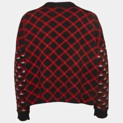 Marni Black/Red Patterned Wool Sweater S