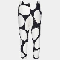 Marni Black/White Pebbles Print Crepe Cady Trousers S