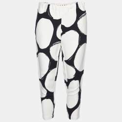Marni Black/White Pebbles Print Crepe Cady Trousers S