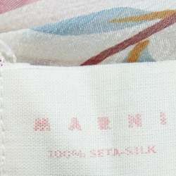 Pre Owned Marni Multicolor Floral Print Silk High-Low Blouse M