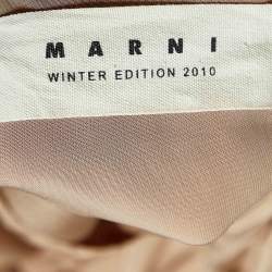 Marni Beige Pleated Crepe Loose Fit Blouse M