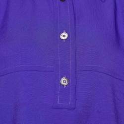 Pre Owned Marni Blue Crepe Puff Sleeve Shirt Blouse S