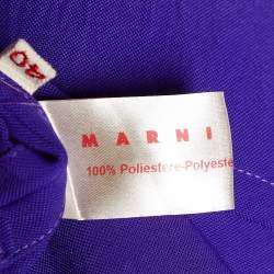 Pre Owned Marni Blue Crepe Puff Sleeve Shirt Blouse S