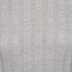 Pre Owned Marni Silver Lurex Knit Mock Neck Top M