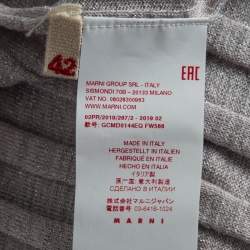 Pre Owned Marni Silver Lurex Knit Mock Neck Top M