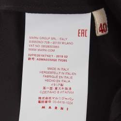 Pre Owned Marni Black and Blue Sateen Lace-Up Waist Detailed Midi Dress S