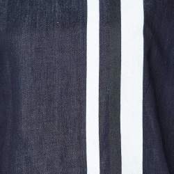 Marni Dark Blue Striped Cotton & Linen Sleeveless Top M