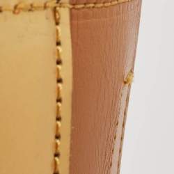 Marni Gold/Beige Patent and Leather Pushlock Tote