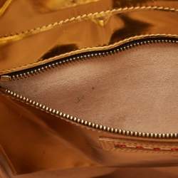 Marni Gold/Beige Patent and Leather Pushlock Tote