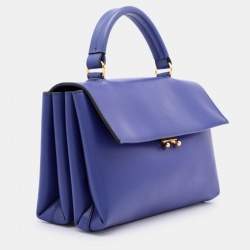 Marni Blue Leather Top Handle Bag