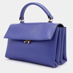 Marni Blue Leather Top Handle Bag