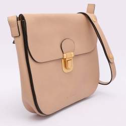 Marni Beige Leather Push Lock Flap Shoulder Bag