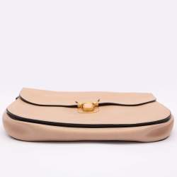 Marni Beige Leather Push Lock Flap Shoulder Bag