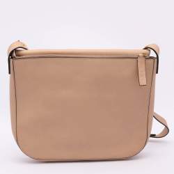 Marni Beige Leather Push Lock Flap Shoulder Bag