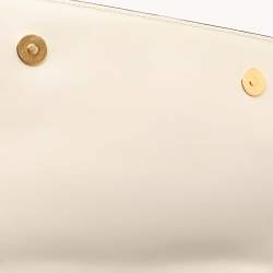 Marni Cream/Black Leather Metal Top Handle Bag