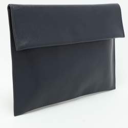 Pre Owned Marni Navy Blue Leather Flap Clutch