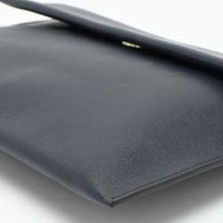 Pre Owned Marni Navy Blue Leather Flap Clutch