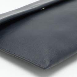 Pre Owned Marni Navy Blue Leather Flap Clutch