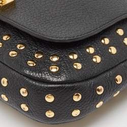 Marni Black Leather Studded Flap Shoulder Bag