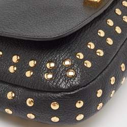 Marni Black Leather Studded Flap Shoulder Bag