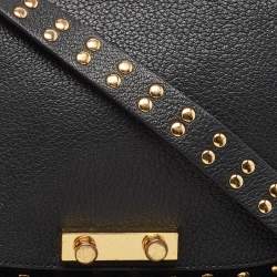 Marni Black Leather Studded Flap Shoulder Bag