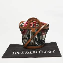 Marni Brown/Black Leather and Net Bucket Bag