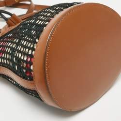 Marni Brown/Black Leather and Net Bucket Bag