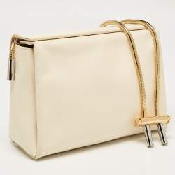 Marni Cream Leather Toggle Shoulder Bag