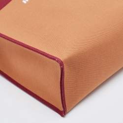 Marni Burgundy/Brown Jacquard Canvas Logo Tote