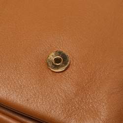 Marni Mustard/Brown Leather Metal Top Handle Bag