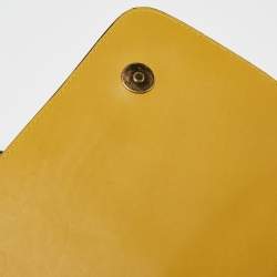 Marni Mustard/Brown Leather Metal Top Handle Bag