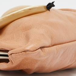 Marni Brown Leather Embellished Frame Clutch