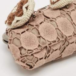 Marni Dusty Pink Crochet Embellished Frame Clutch