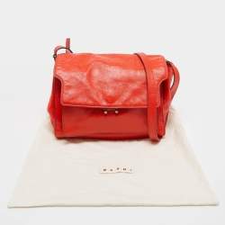 Marni Red Leather Soft Trunk Shoulder Bag