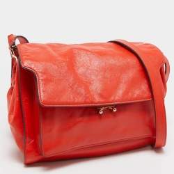 Marni Red Leather Soft Trunk Shoulder Bag