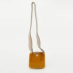 Marni Ocra Yellow Acrylic Boite Clutch Shoulder Bag