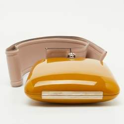 Marni Ocra Yellow Acrylic Boite Clutch Shoulder Bag