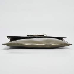 Marni Olive Green Glossy Leather Bow Clutch
