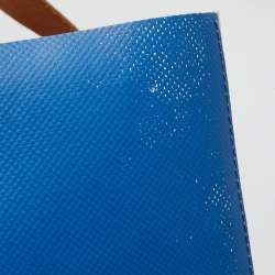 Pre Owned Marni Blue/Cream Coated Nylon Tribeca Tote