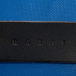 Pre Owned Marni Blue/Cream Coated Nylon Tribeca Tote