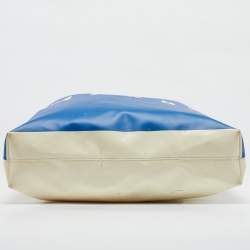 Pre Owned Marni Blue/Cream Coated Nylon Tribeca Tote