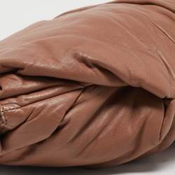 Marni Beige Ruched Leather Side Zip Hobo
