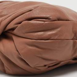 Marni Beige Ruched Leather Side Zip Hobo