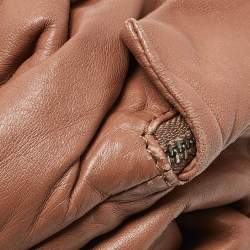 Marni Beige Ruched Leather Side Zip Hobo
