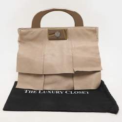Marni Beige Leather Top Handle Bag