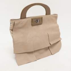 Marni Beige Leather Top Handle Bag