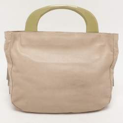 Marni Beige Leather Top Handle Bag