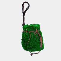 Marni Green Shearling Fur Marni Green Fur shearling tote bag